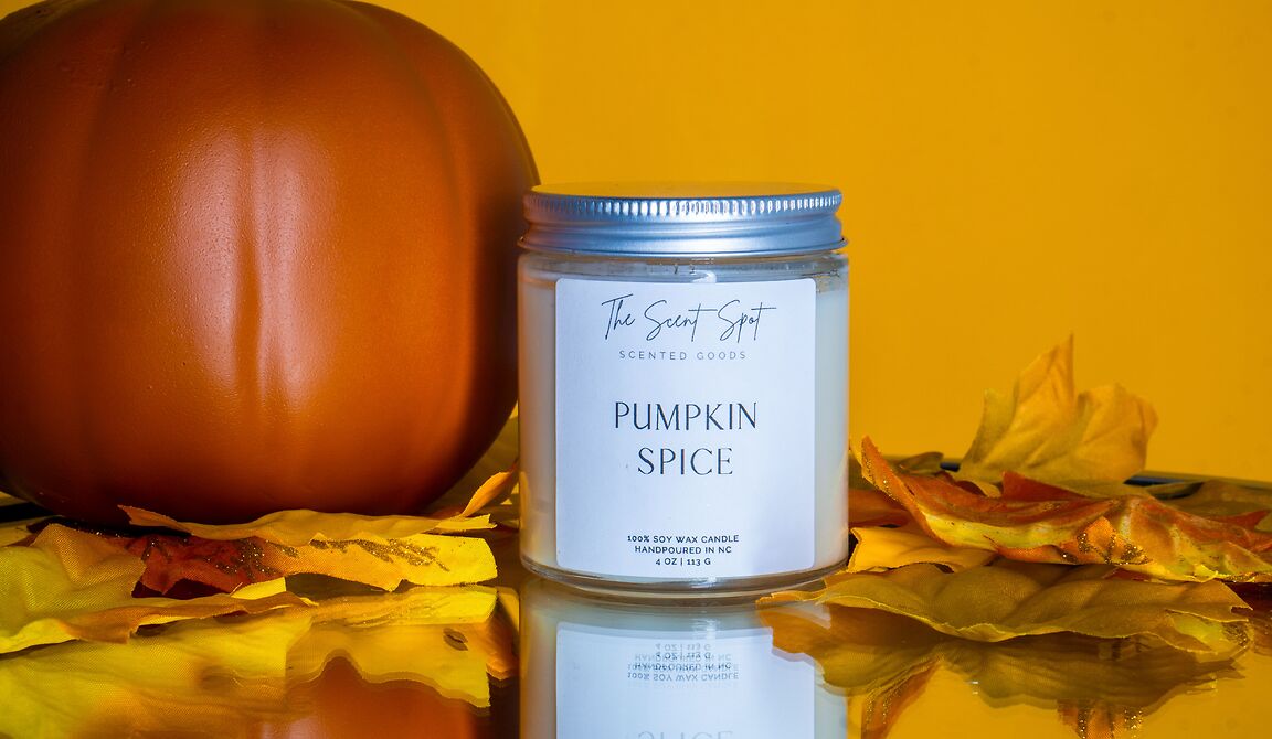 The Scent Spot Pumpkin Spice CandleCandleIlluminate your space with our soy candle, a delightful blend that evokes warmth and coziness. At the top, embrace the comforting aroma of nutmeg, cinnamon, and clovPumpkin Spice Candle