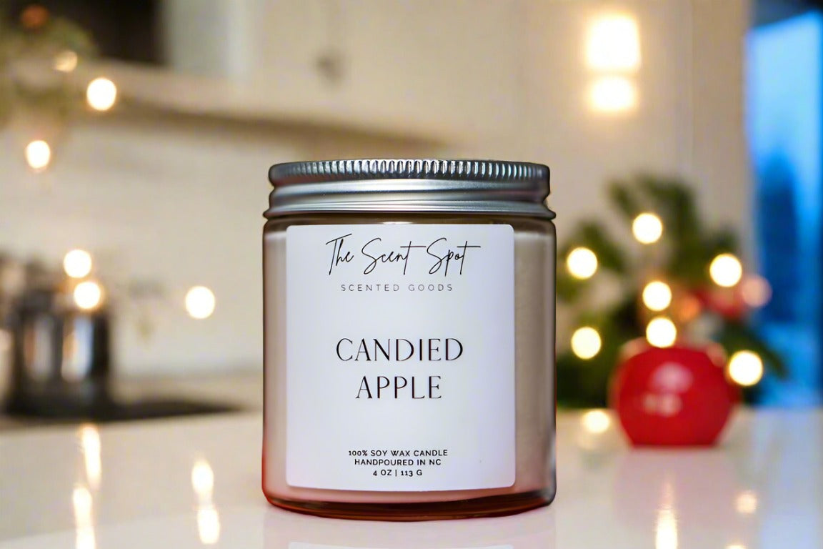 The Scent Spot Candied Apple CandleCandlePicture a soy candle that's a mix of amazing scents. When you light it up, it fills the room with the cozy smell of red apple and a hint of spicy cinnamon. As it burCandied Apple Candle