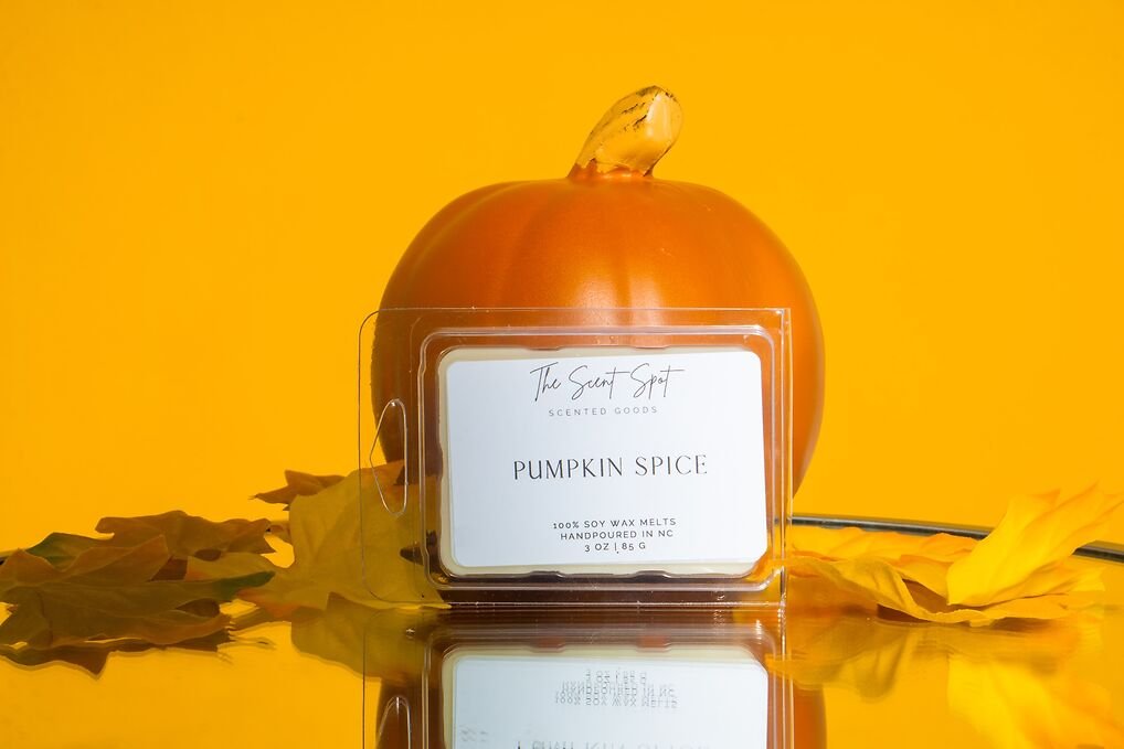 The Scent Spot Pumpkin Spice Wax MeltsWax MeltsIntroducing our soy wax melts, designed to fill your space with cozy and inviting scents. Starting with the top notes of nutmeg, cinnamon, and clove, these melts briPumpkin Spice Wax Melts