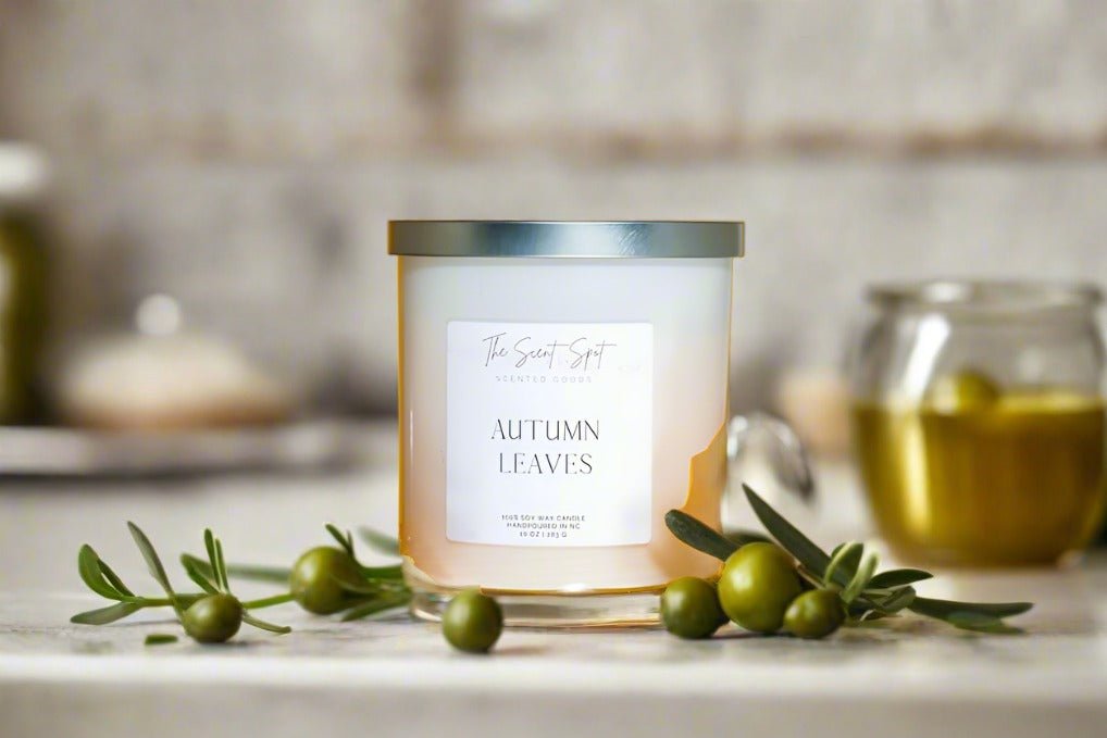 The Scent Spot Autumn Leaves CandleCandleIlluminate your space with our soy candle, a captivating blend that encapsulates warmth and sweetness. At the outset, revel in the spicy embrace of cinnamon and clovAutumn Leaves Candle