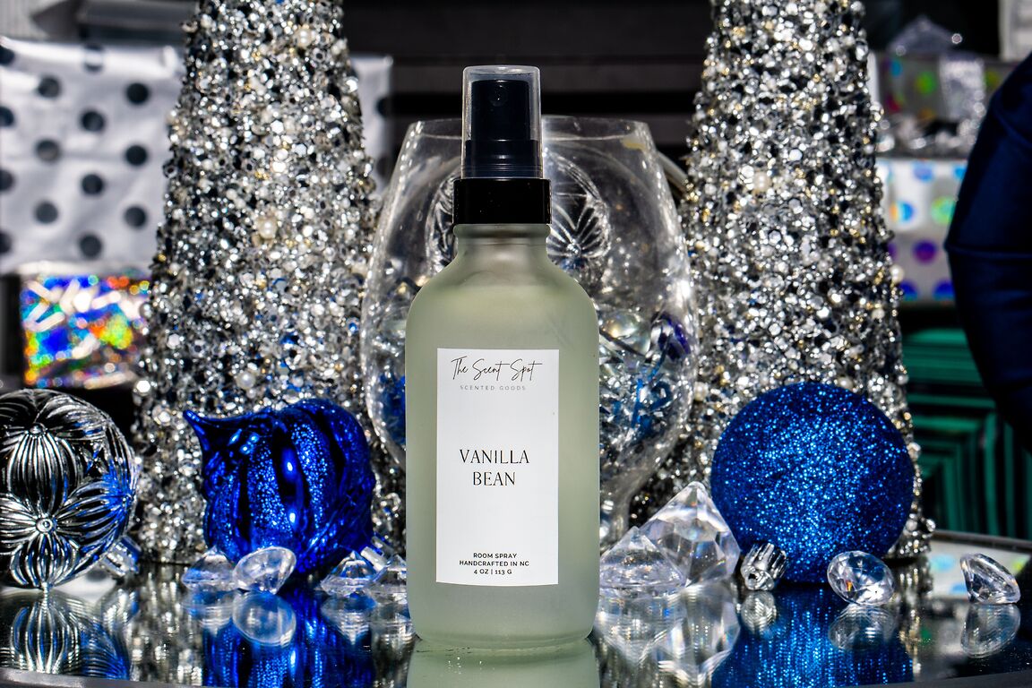 The Scent Spot Vanilla Bean Room SprayRoom SprayIntroduce warmth and sweetness to your space with our room spray. At the top, enjoy the inviting aroma of warm sugar, offering a comforting and cozy feel from the stVanilla Bean Room Spray